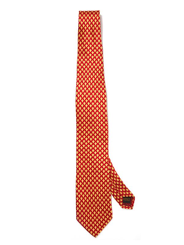 Saglia Printed Dark Red Silk Tie