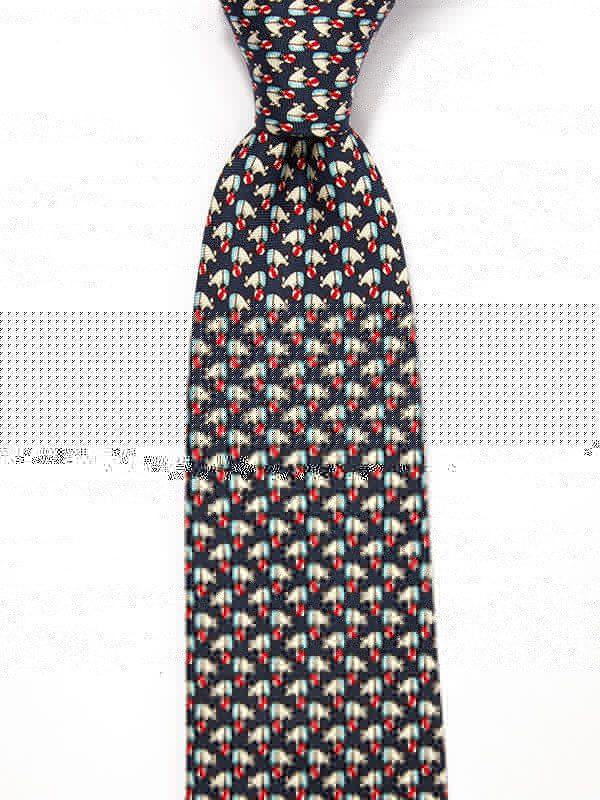 Saglia Printed Navy Silk Tie