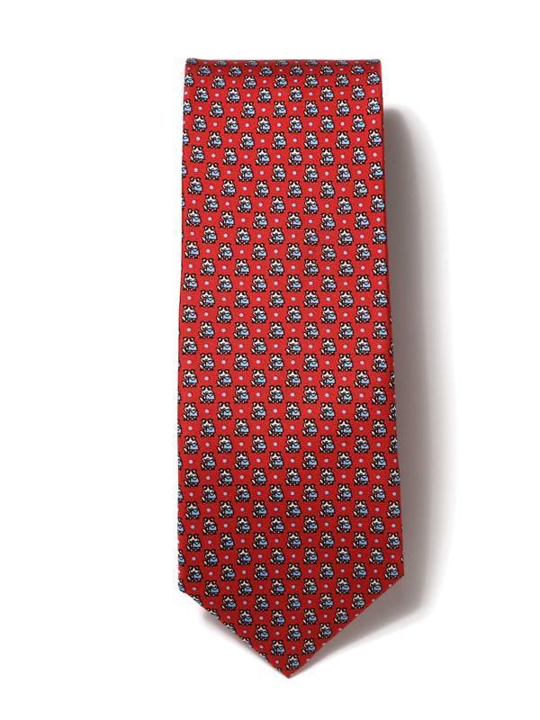 Saglia Printed Dark Red Pure Silk Tie