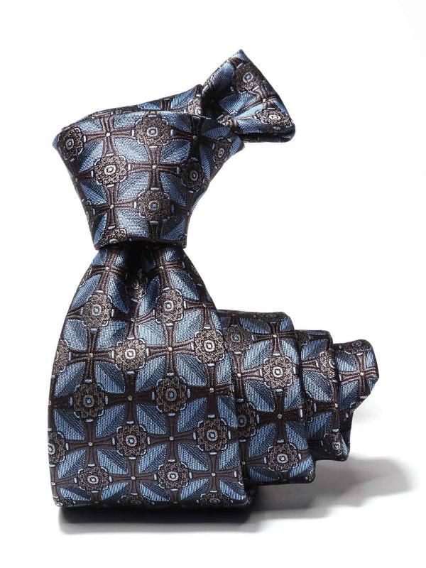 Torino All Over Light Blue Silk Tie