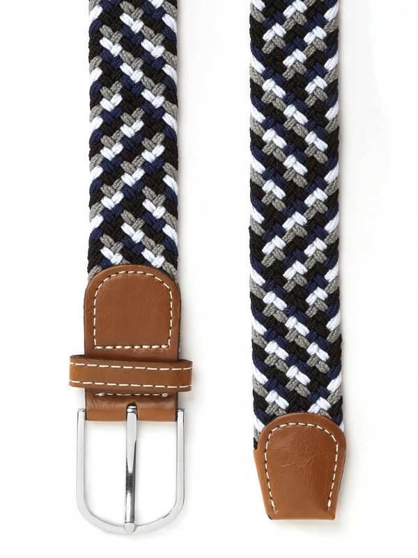 z3 Multi Grey/ Navy/ White Braided Non-leather Belt