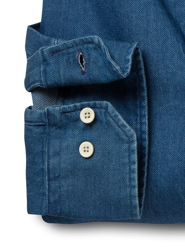 Eastwood Indigo Blue Solid Full sleeve single cuff   Cotton Shirt