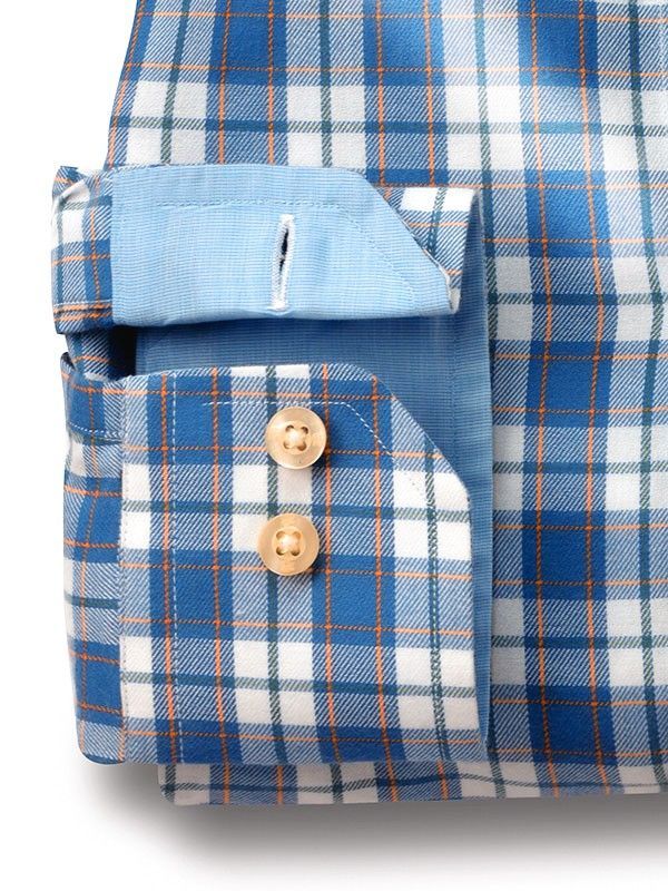Matias Twill Check Blue Full Sleeve Tailored Fit Casual Cotton Shirt