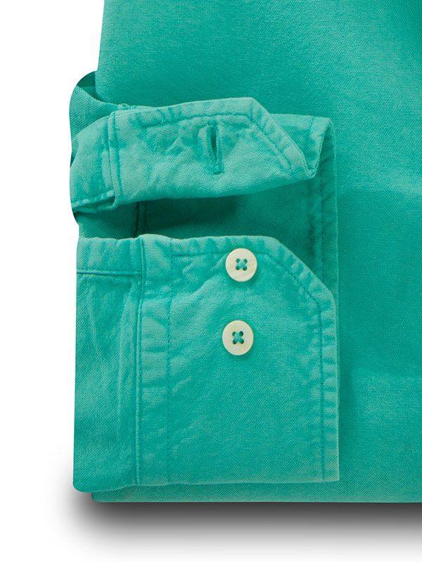 Marbella Oxford Garment Dyed Jade Full Sleeve Tailored Fit Casual Cotton Shirt