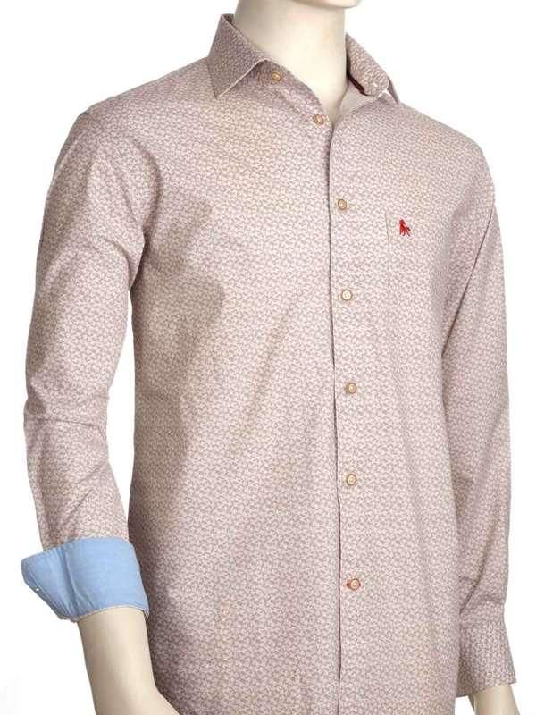 Aston Light Grey Printed Full sleeve single cuff   Cotton Shirt