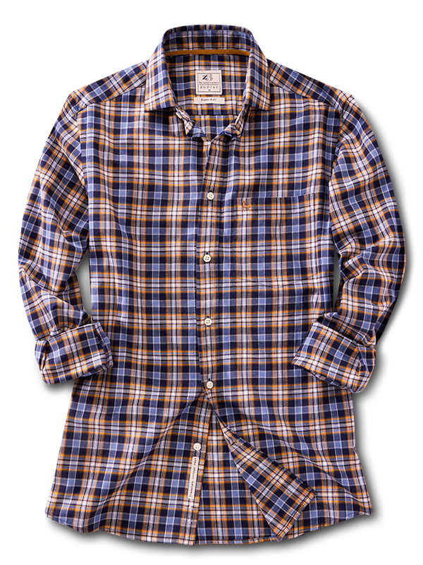 Shearer Twill Navy Check Full Sleeve Tailored Fit Casual Cotton Shirt