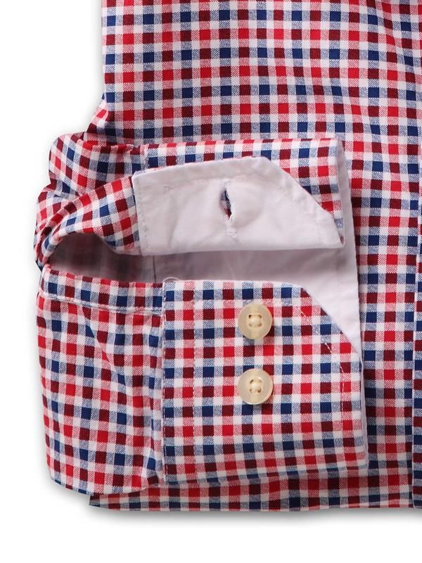 Captain Red Check Full sleeve single cuff   Cotton Shirt