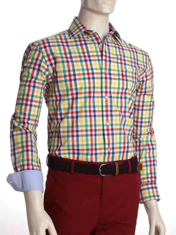 Arsenal Red Check Full Sleeve Tailored Fit Casual Cotton Shirt