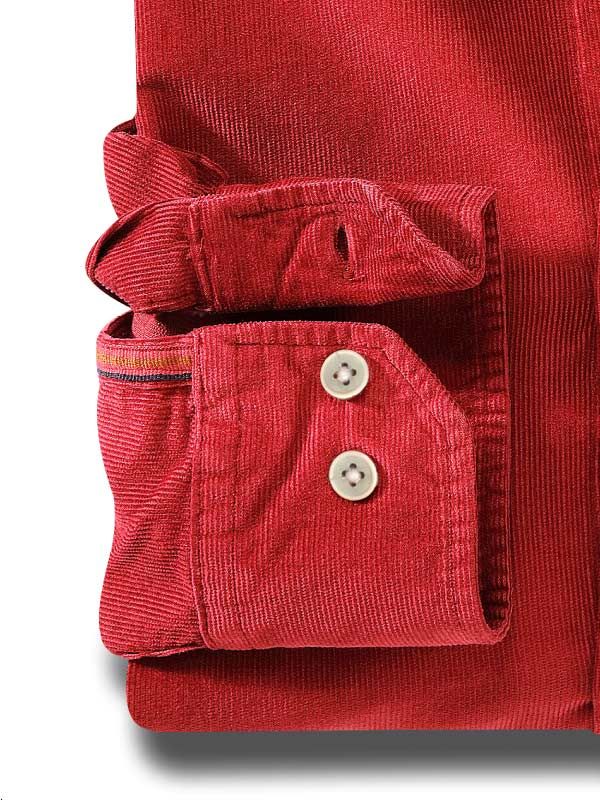 Innsbruck Red Corduroy Full sleeve single cuff   Cotton Shirt