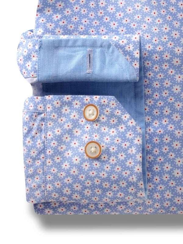 Leicester Sky Printed Full Sleeve Tailored Fit Casual Cotton Shirt
