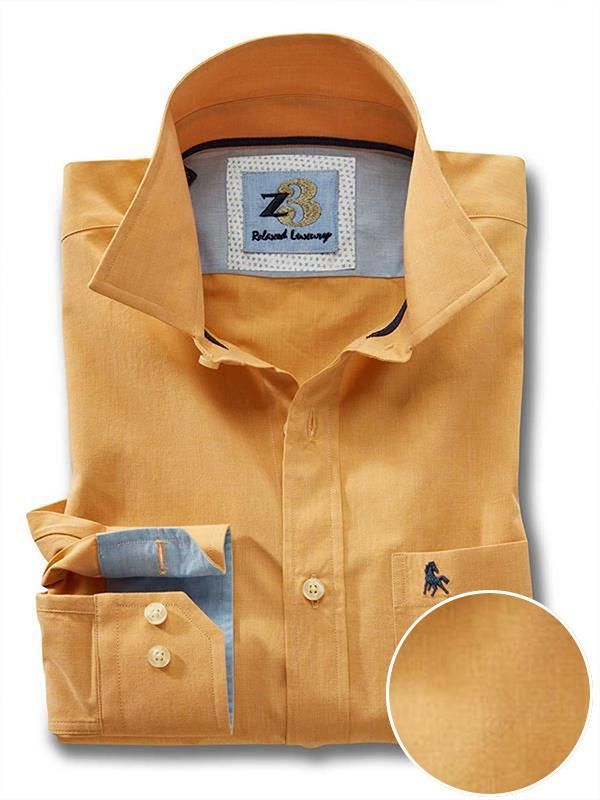 Sancho Yellow Solid Full sleeve single cuff   Cotton Shirt