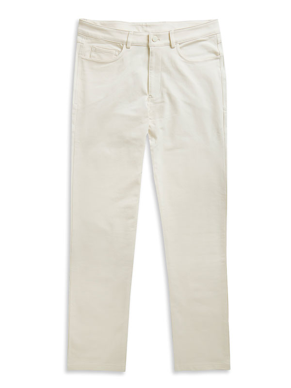 z3 Cream 5 Pocket Tailored Fit Pants With 