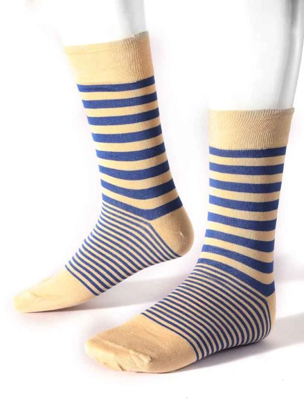 Z3 Ecru/ Blue Striped Socks