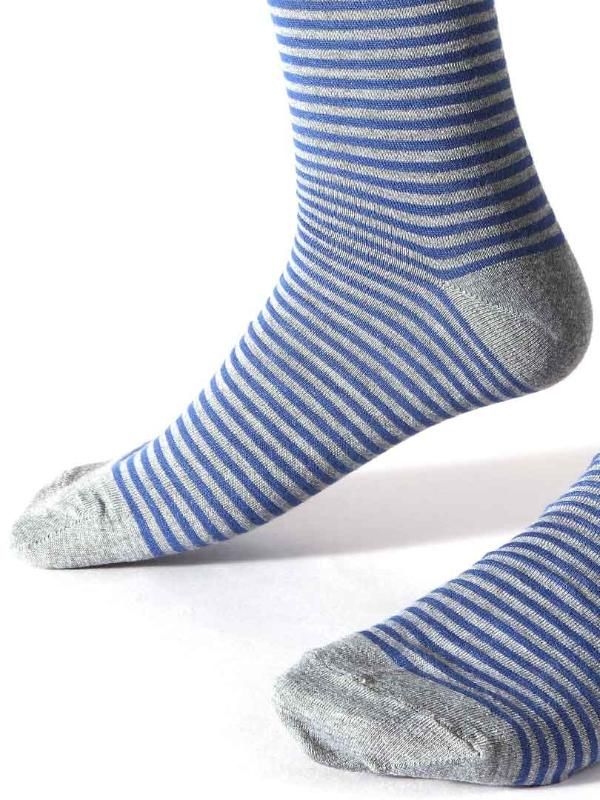 Z16 Grey/ Blue Stripes Cotton Socks