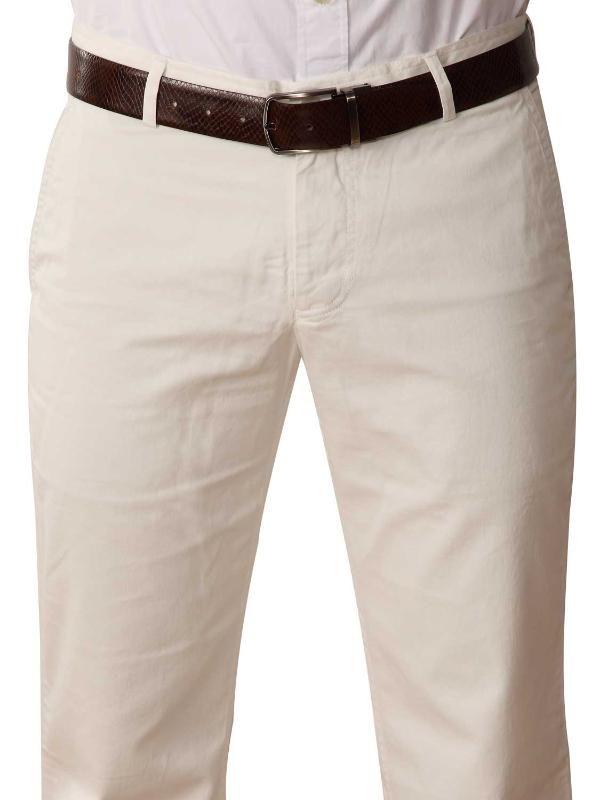 Z3 Chino NL White Tailored Fit Cotton Trousers