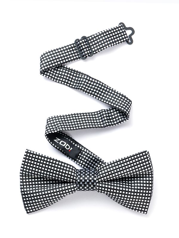 ZBT-65 Check Black Polyester Bow Tie