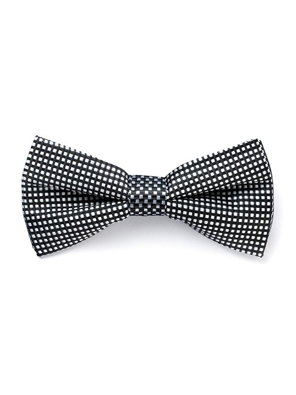 ZBT-65 Check Black Polyester Bow Tie