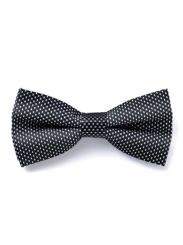 ZBT-68 Dots Black Polyester Bow Tie