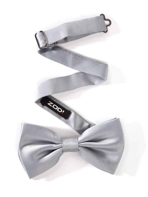 ZBT-17 Solid Silver Polyester Bow Tie