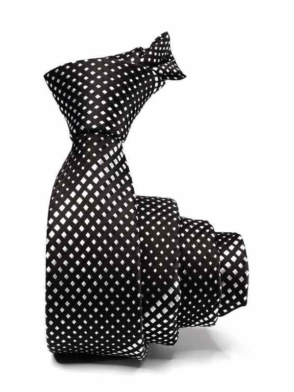 ZT-300 Dots Black Polyester Tie