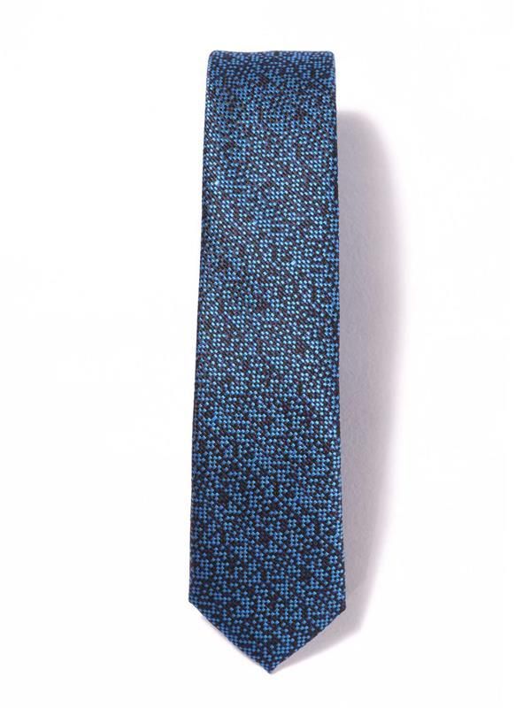 ZT-252 Structure Solid Blue Polyester Tie