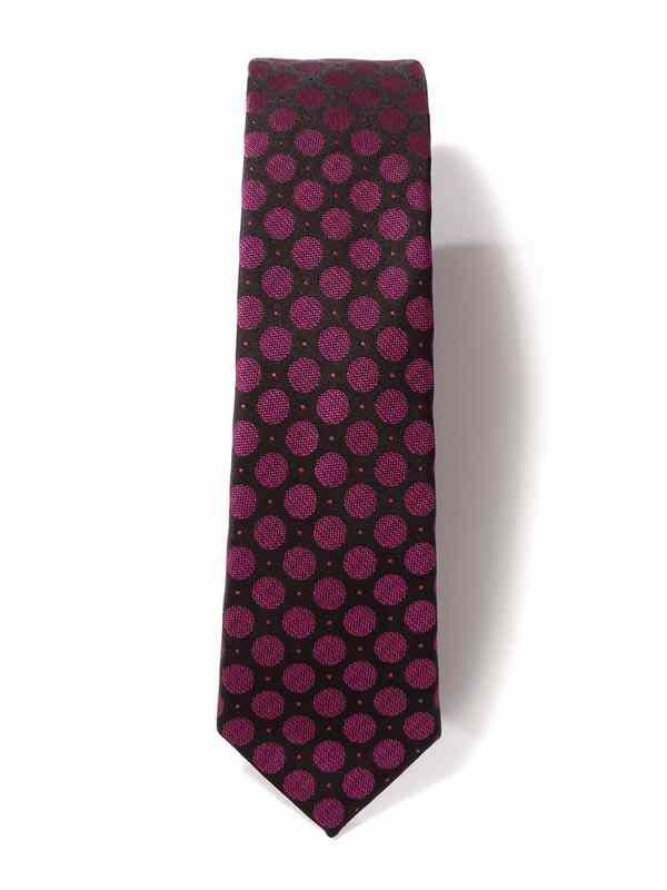 ZT-304 Dots Purple Polyester Skinny Tie