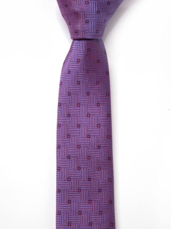 ZT-269 Structure Solid Purple Polyester Tie