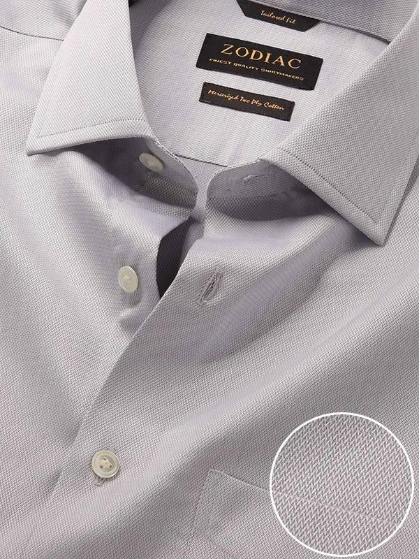 Antonello Light Grey Solid Full sleeve single cuff Tailored Fit Classic Formal Cotton Shirt
