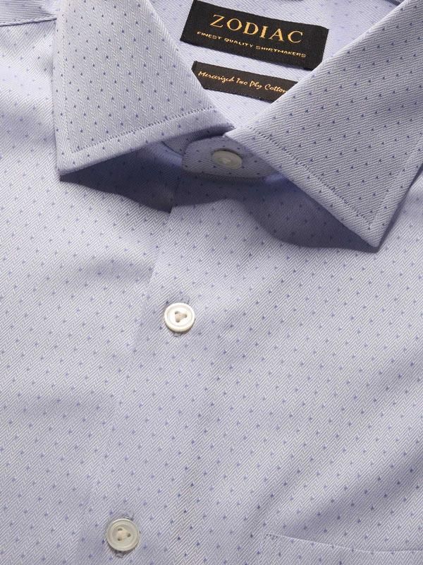 Buy Antonello Blue Cotton Tailored Fit Formal Solid Shirt | Zodiac