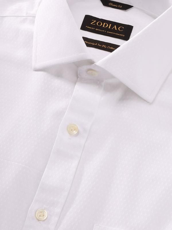 Antonello White Solid Full sleeve single cuff Classic Fit Classic Formal Cotton Shirt