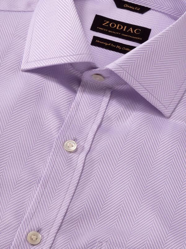 Antonello Lilac Solid Full sleeve single cuff Classic Fit Classic Formal Cotton Shirt