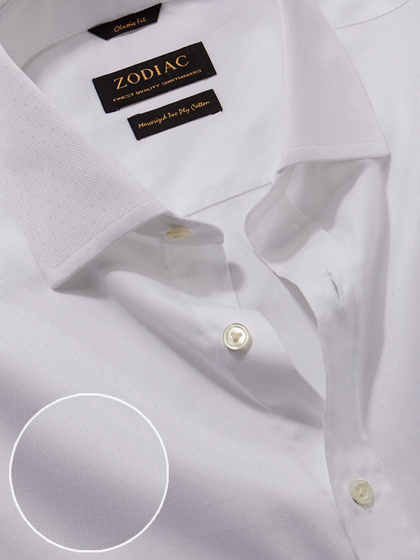 Antonello White Solid Full Sleeve Single Cuff Classic Fit Classic Formal Cotton Shirt