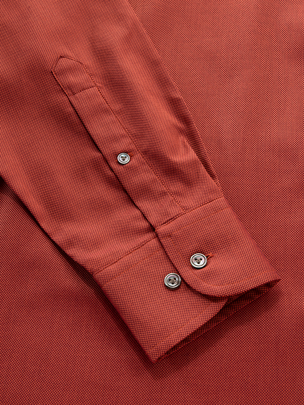Marzeno Rust Solid Full Sleeve Classic Fit Semi Formal Dark Cotton Shirt
