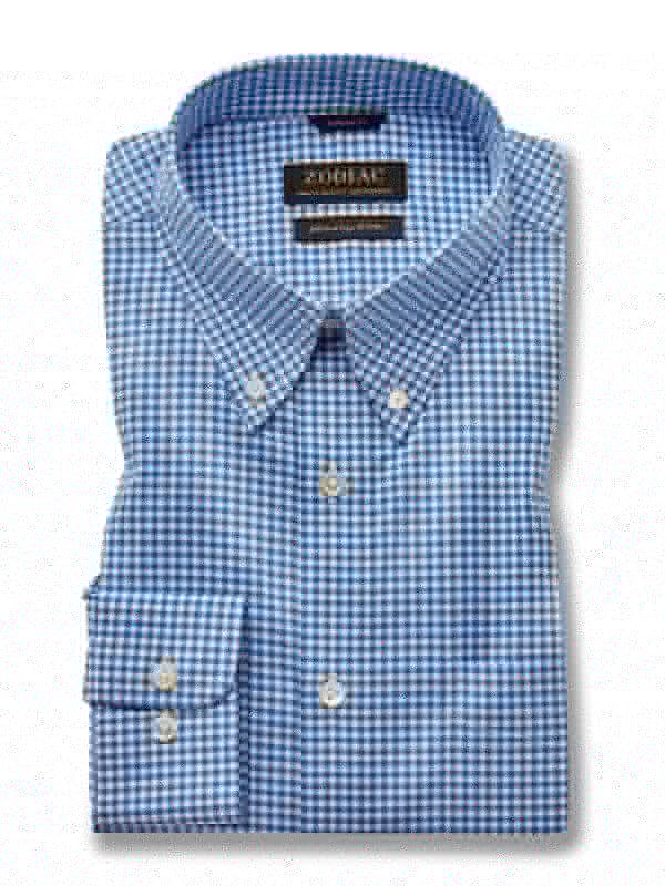 Barboni Blue Check Full Sleeve Single Cuff Tailored Fit Classic Formal Cotton Shirt