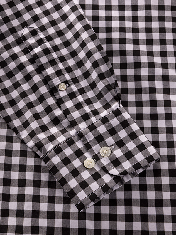 Barboni Black & White Full Sleeve Single Cuff Classic Fit Classic Formal Cotton Shirt