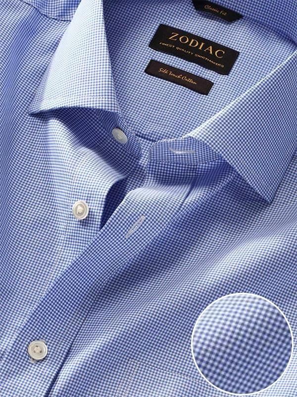 Buy Barboni Blue Cotton Classic Fit Formal Checks Shirt for men