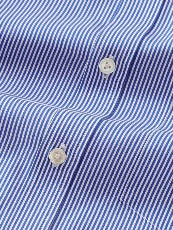 Buy Barboni Blue Cotton Classic Fit Formal Striped Shirt | Zodiac