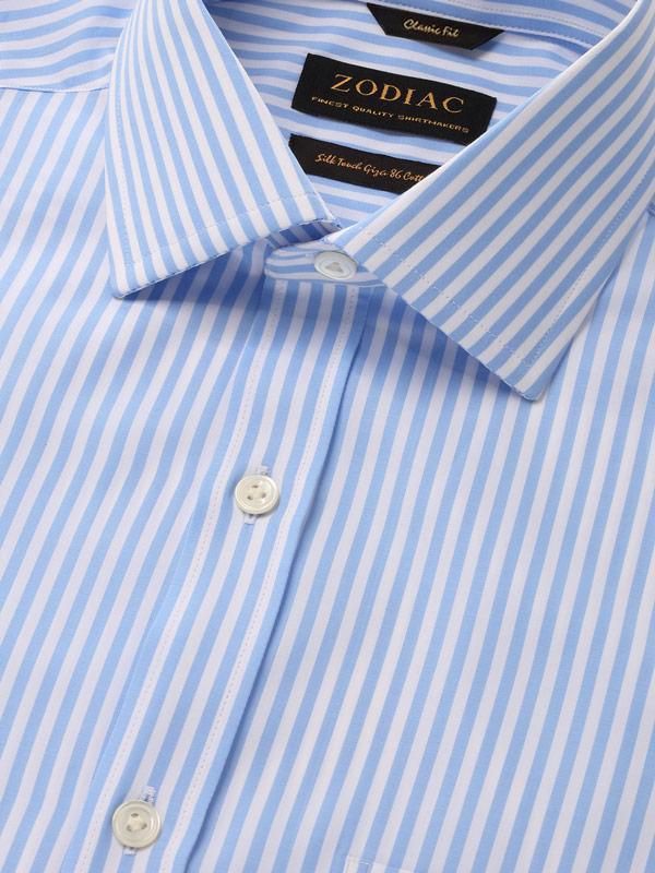Buy Barboni Sky Cotton Classic Fit Formal Striped Shirt | Zodiac