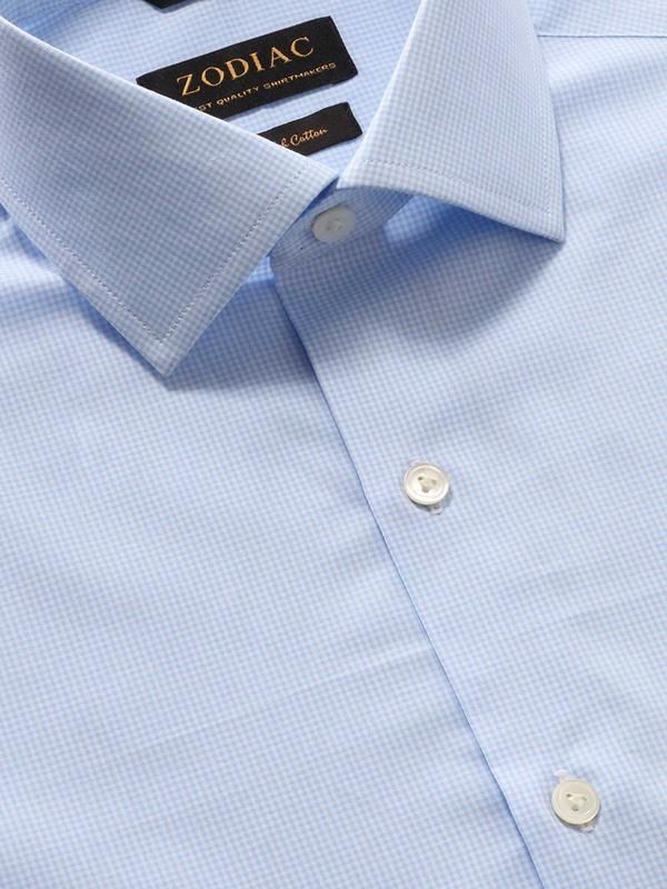 Barboni Sky Check Full sleeve single cuff Tailored Fit Classic Formal Cotton Shirt