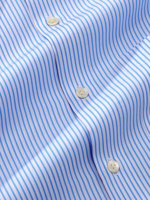 Barboni Sky Striped Full sleeve double cuff Classic Fit Formal Cotton Shirt