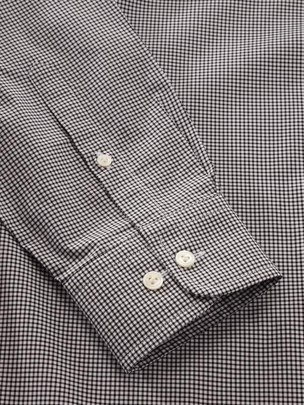 Barboni Black & White Check Full sleeve single cuff Tailored Fit Formal Cotton Shirt