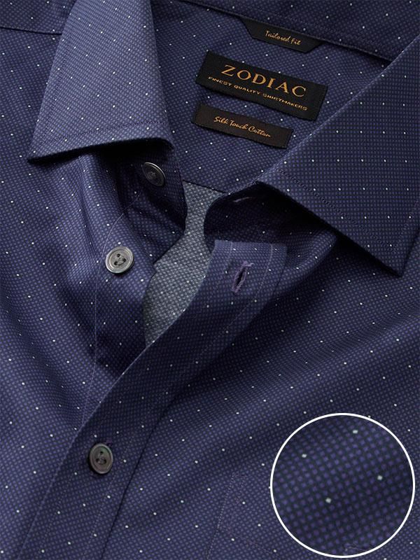 Bassano Purple Printed Full sleeve single cuff Classic Fit Semi Formal Dark Cotton Shirt