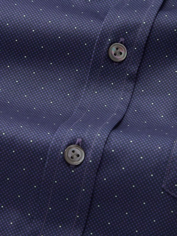 Bassano Purple Printed Full sleeve single cuff Classic Fit Semi Formal Dark Cotton Shirt