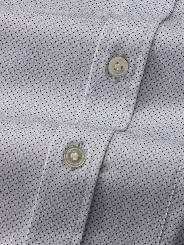 Bassano Light Grey Printed Full sleeve single cuff Classic Fit Classic Formal Cotton Shirt