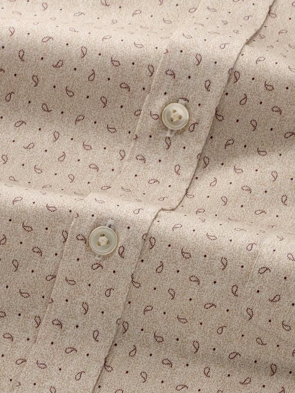 Bassano Sand Printed Full sleeve single cuff Classic Fit Classic Formal Cotton Shirt