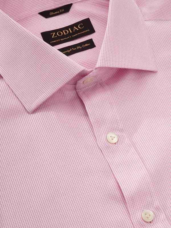 Benna Pink Solid Full sleeve single cuff Classic Fit Classic Formal Cotton Shirt
