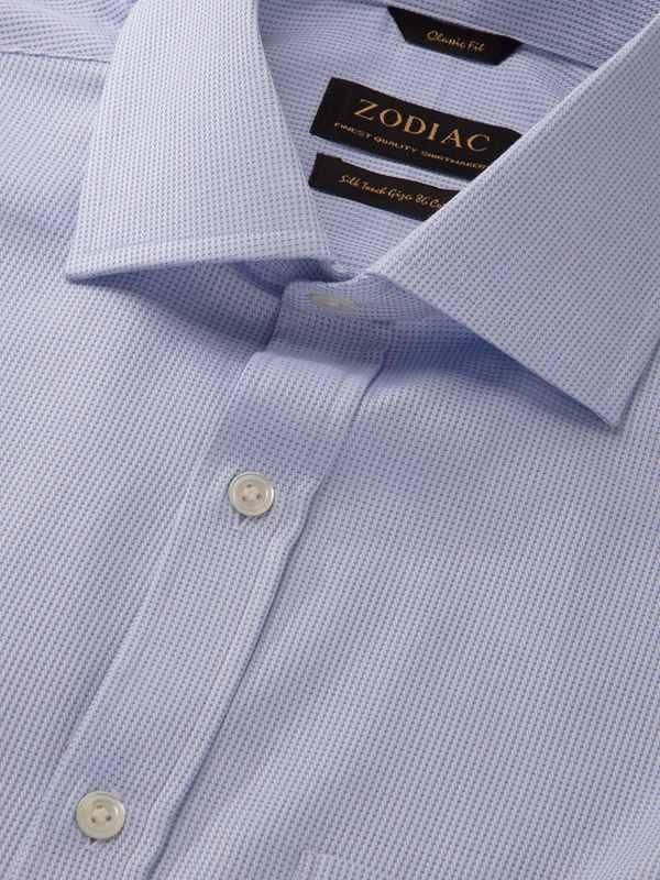Benna Sky Solid Full sleeve single cuff Classic Fit Classic Formal Cotton Shirt