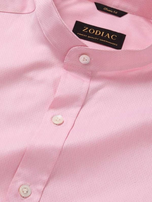 Bertolucci Pink Solid Full sleeve single cuff Classic Fit Classic Formal Cotton Shirt