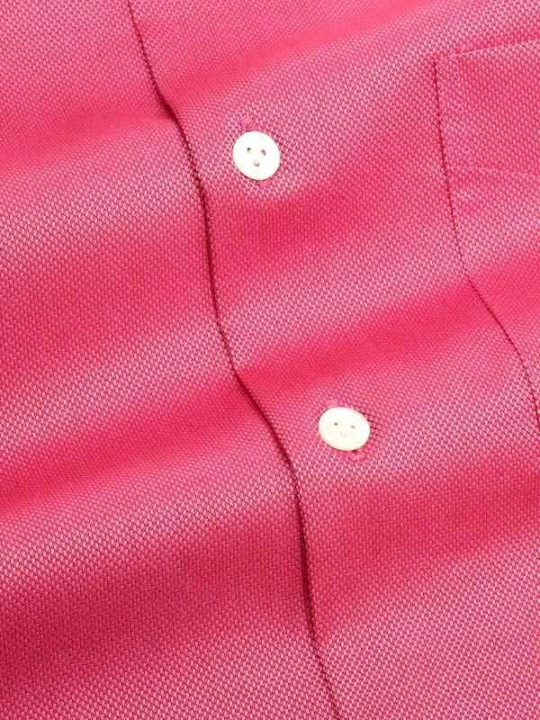 Marzeno Dark Pink Solid Full sleeve single cuff Tailored Fit Semi Formal Dark Cotton Shirt