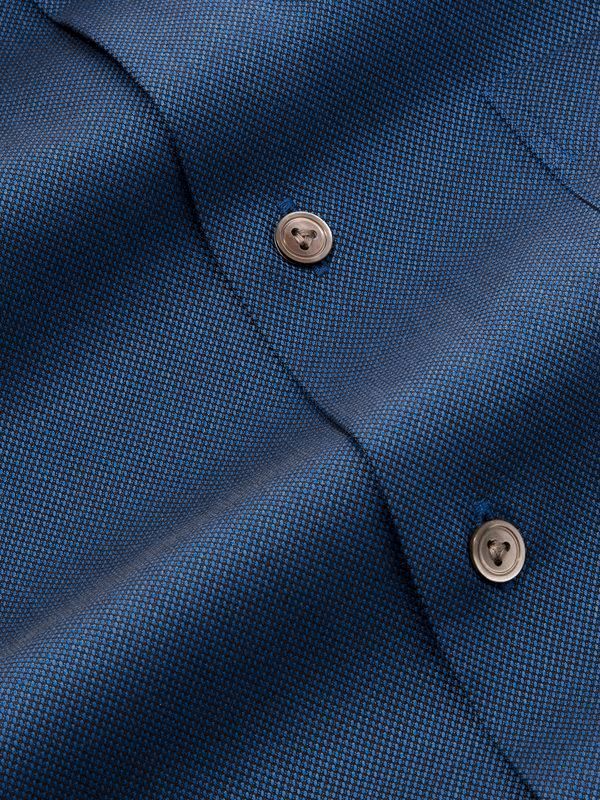 Marzeno Navy Solid Full sleeve single cuff Tailored Fit Semi Formal Dark Cotton Shirt